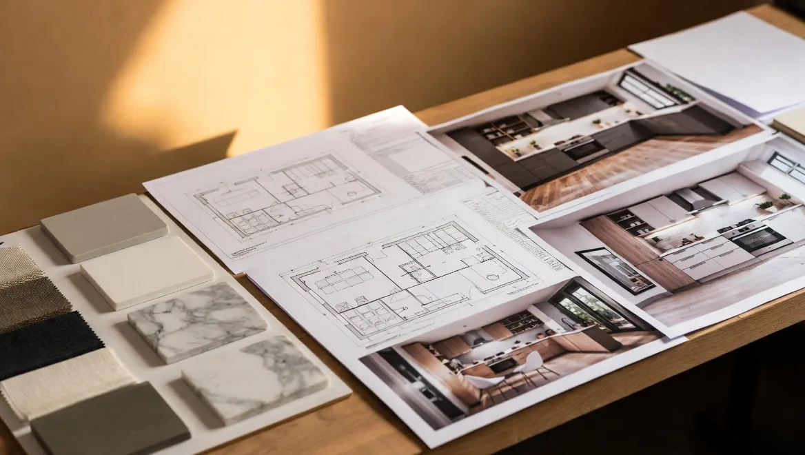 Detaillierte Grundrisse und Moodboards